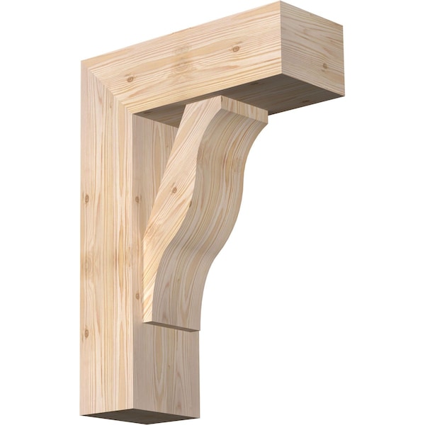 Ekena Millwork Funston Block Smooth Bracket w/ Offset Brace, Douglas Fir, 7 1/2"W x 20"D x 28"H BKT0806X20X28FST05SDF - main